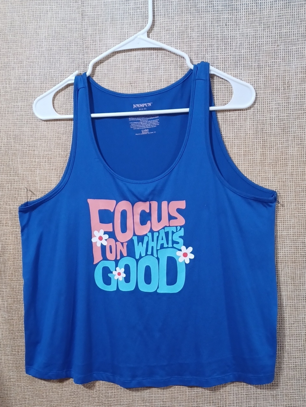 JouJou Blue Graphic Tank Top - Focus On What's Good